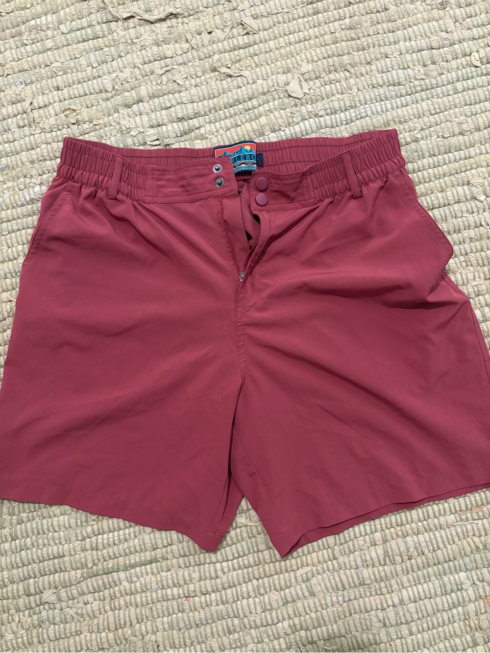 BURLEBO Men's Rose-Mauve Elastic Waist Hybrid Shorts